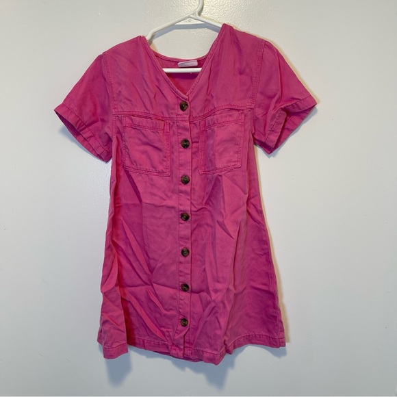 Cotton on kids Pink Button-Up Dress girls size 7 - Picture 1 of 3